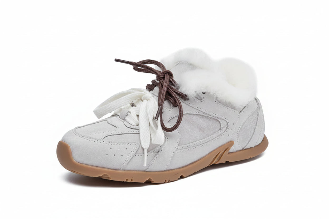 Genuine Leather Retro Trainer Sneakers