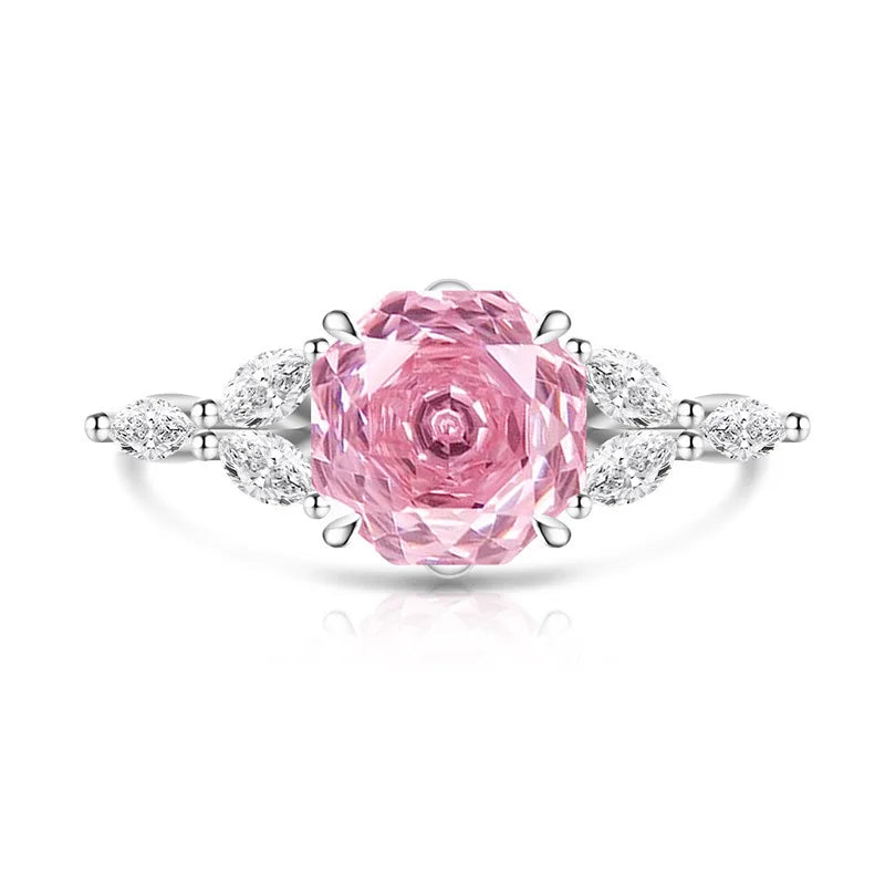 925 Sterling Silver Rose Cut Flower Branch Ring for Women