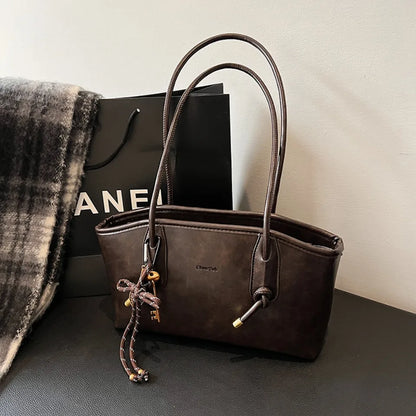 Winter PU Leather Shoulder Bags for Women Y2K Hot Female Crossbody Bag Lady Luxury Handbags and Purses Retro Tote Top-handle Bag