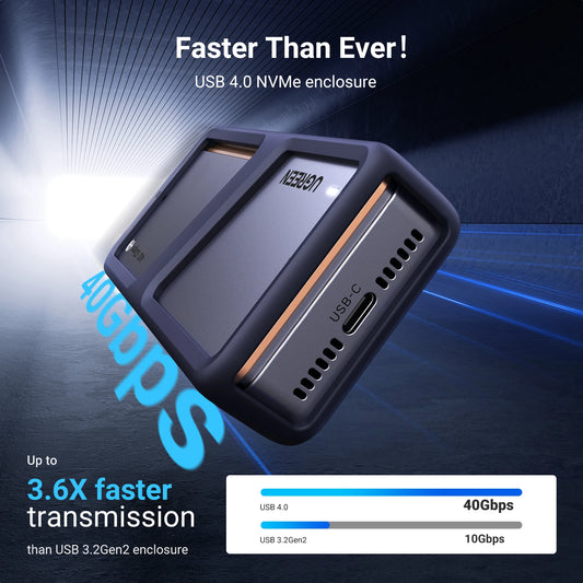 40Gbps USB4 M.2 NVMe SSD Enclosure with Aluminum Cooling Case