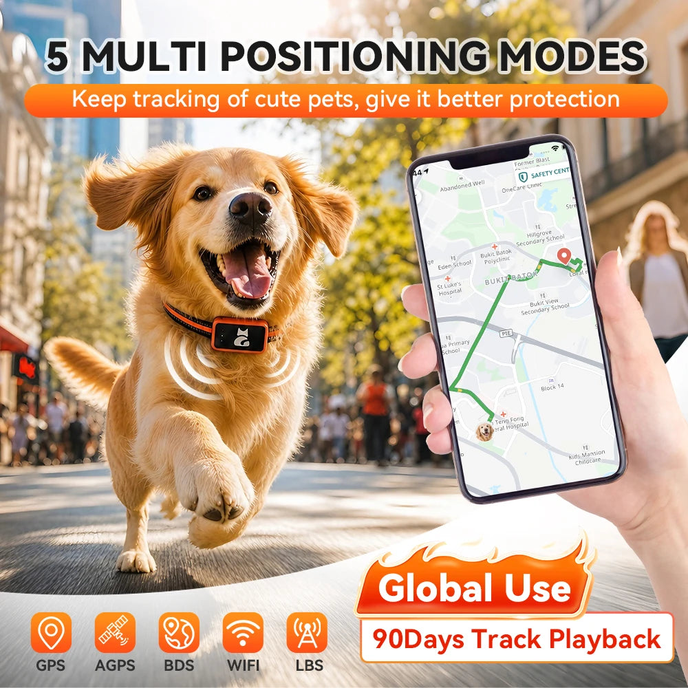 4G GPS Pet Tracker Collar with Health Monitor