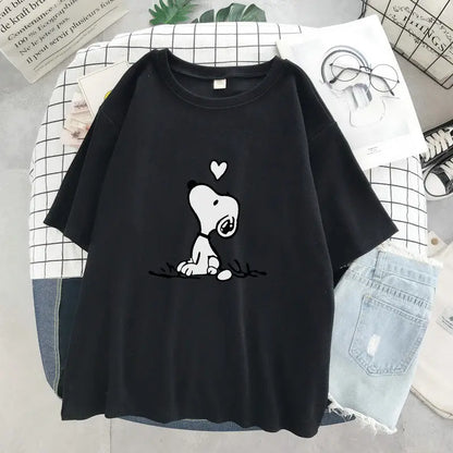 Cartoon Print Cotton Short Sleeve T-Shirt
