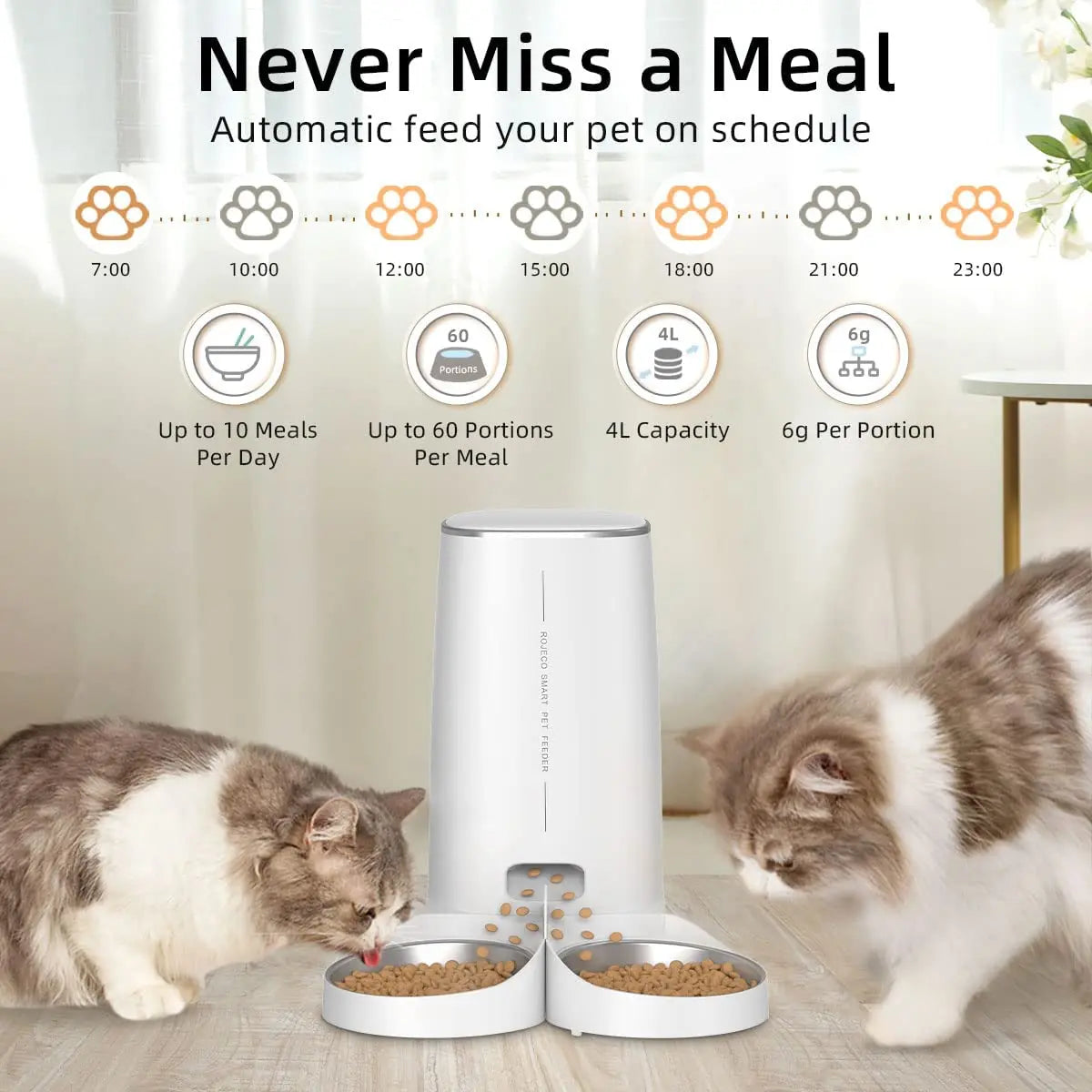 Smart WiFi Automatic Double Pet Feeder
