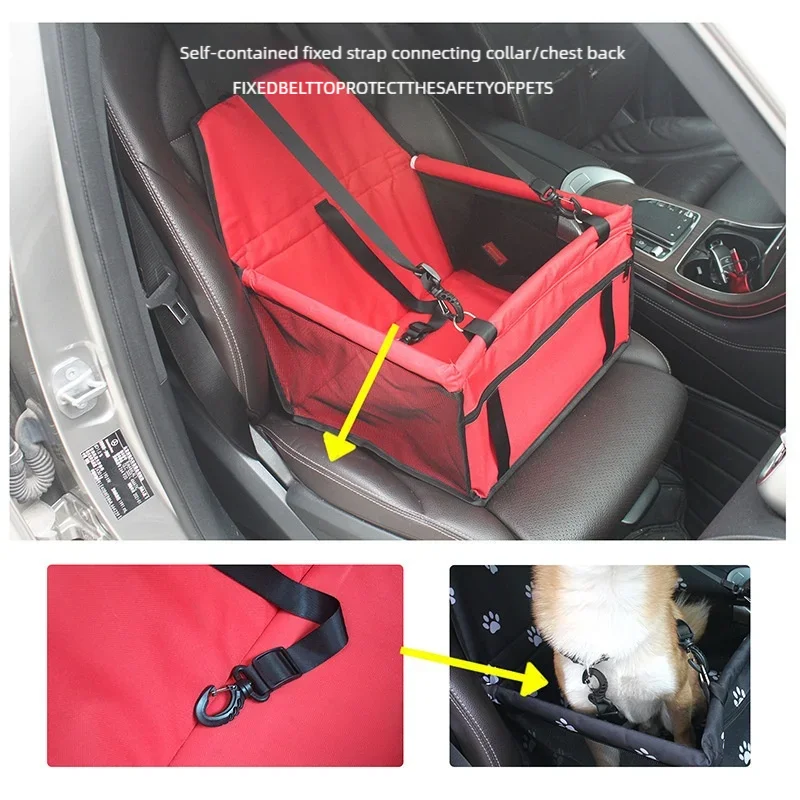 Foldable Pet Car Seat with Safety Harness