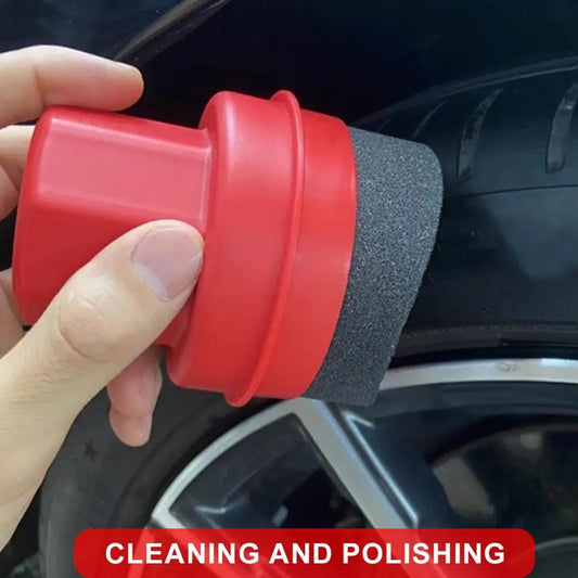 Curved Tire Wax Applicator Sponge with Lid for Tire Dressing & Detailing