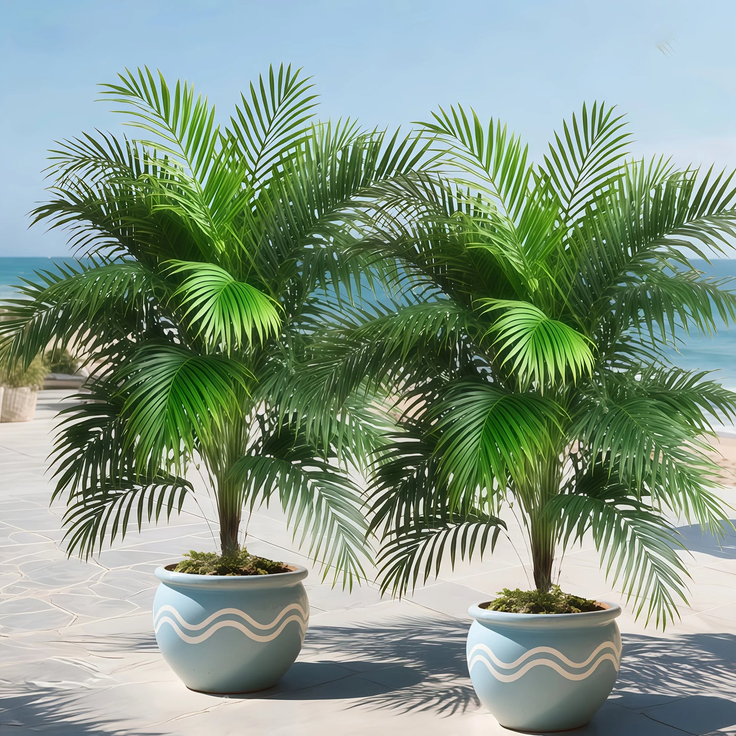 2-Piece Large Artificial Palm Trees for Indoor & Outdoor Decor