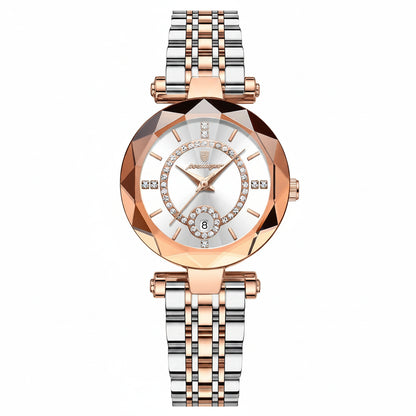 Luxury Stainless Steel Fashion Watch with Quartz Movement, Date Display & Water Resistance