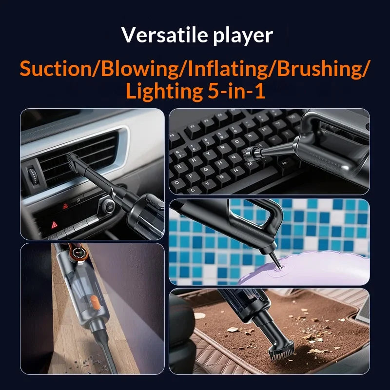 Wireless Handheld Car Vacuum Cleaner with High-Power Suction & One-Touch Dust Emptying