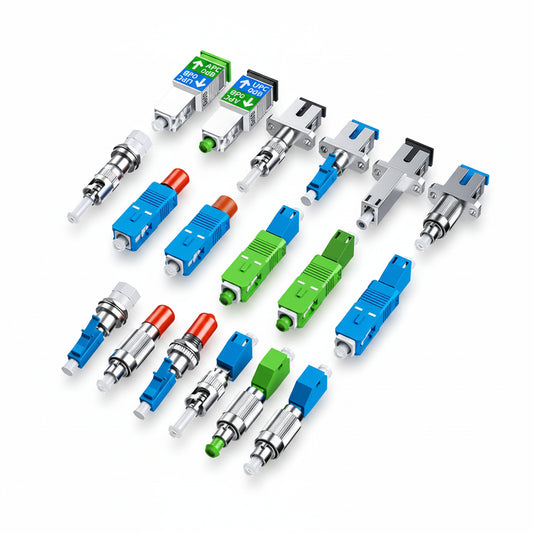 Fiber Optic Male to Female Adapter for FC, SC, ST & LC Connectors Compatible with VFL & Optical Power Meters