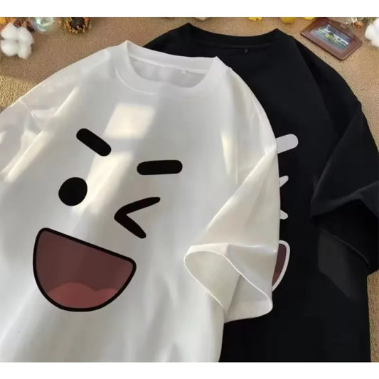 Anime Print Cotton Streetwear T-Shirt