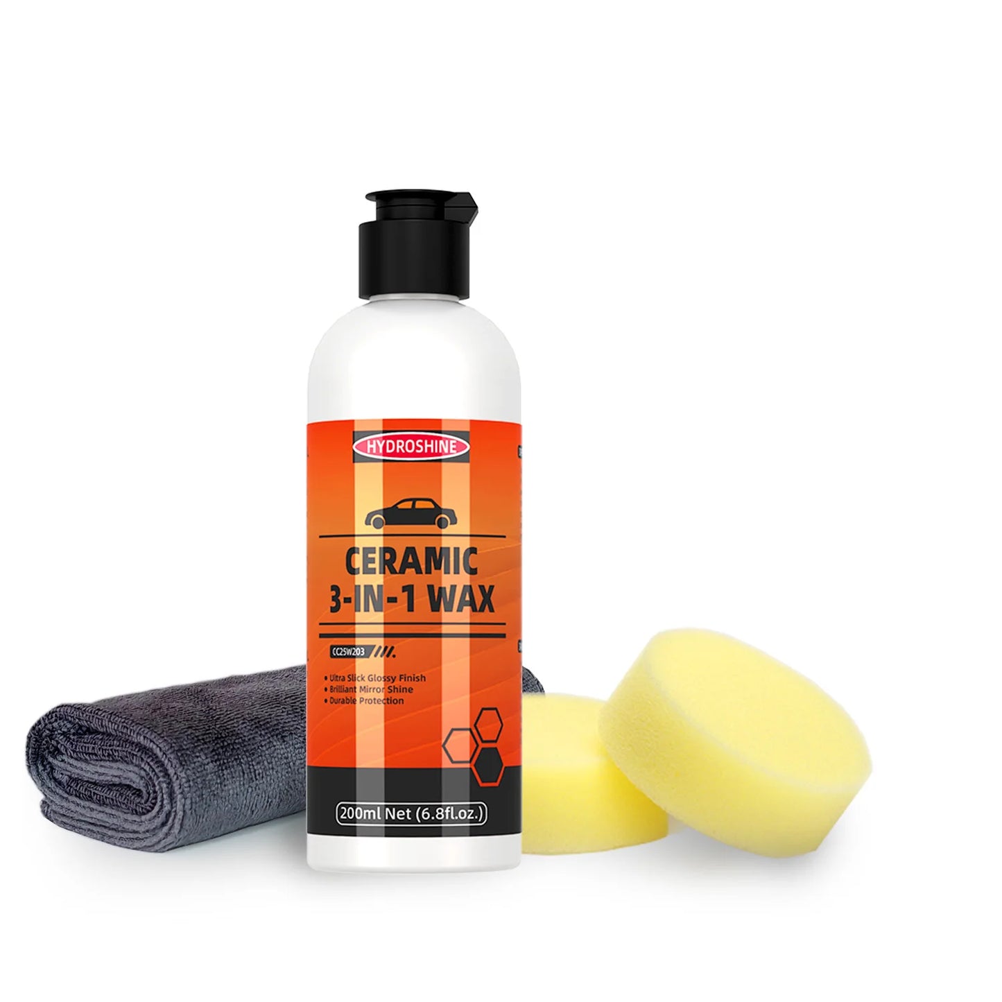 HydroShine 3-in-1 Ceramic Wax with Scratch, Swirl Mark & Oxidation Remover for Paint Protection