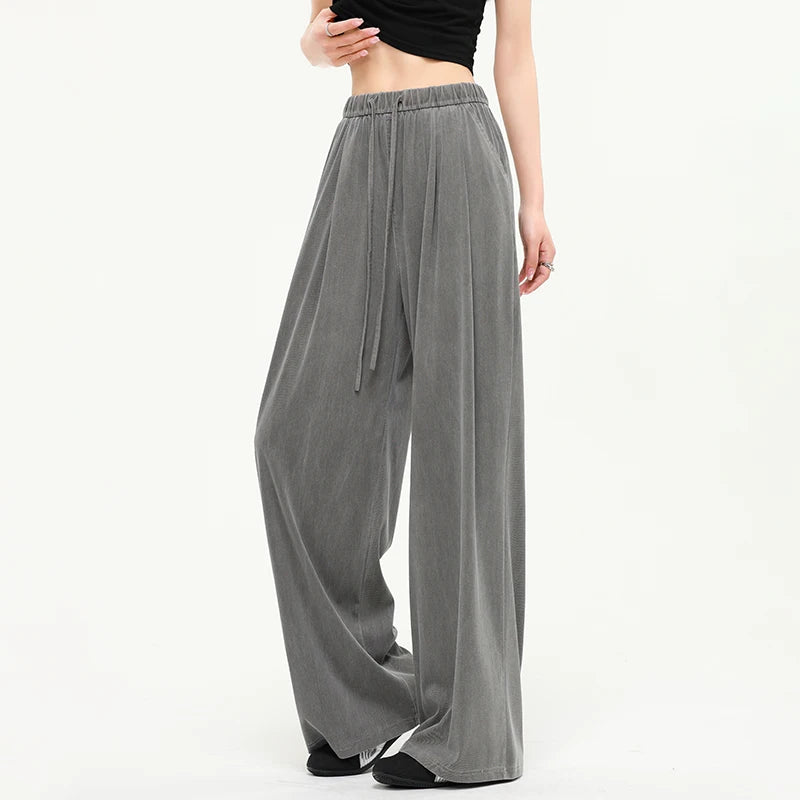 Lightweight Lyocell Wide-Leg Jeans with Elastic Waist