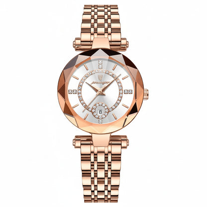 Luxury Stainless Steel Fashion Watch with Quartz Movement, Date Display & Water Resistance