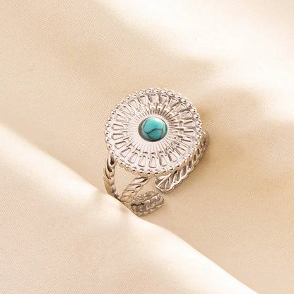 Bohemian Turquoise Gemstone Adjustable Ring for Women