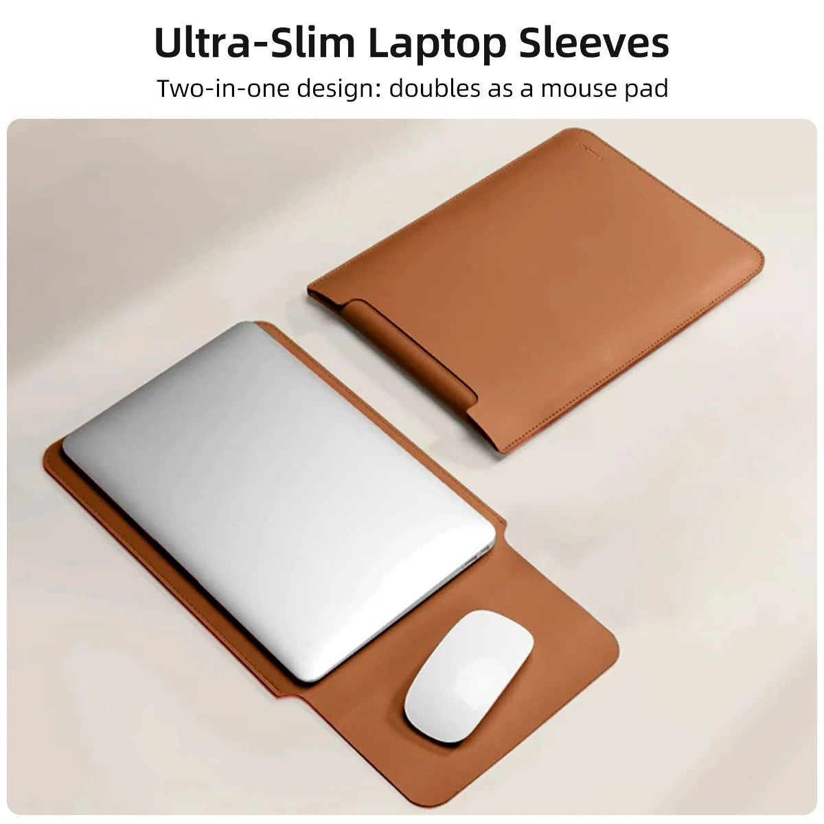 Protective PU Laptop Sleeve with Soft Lining for 13–16 Inch Laptops