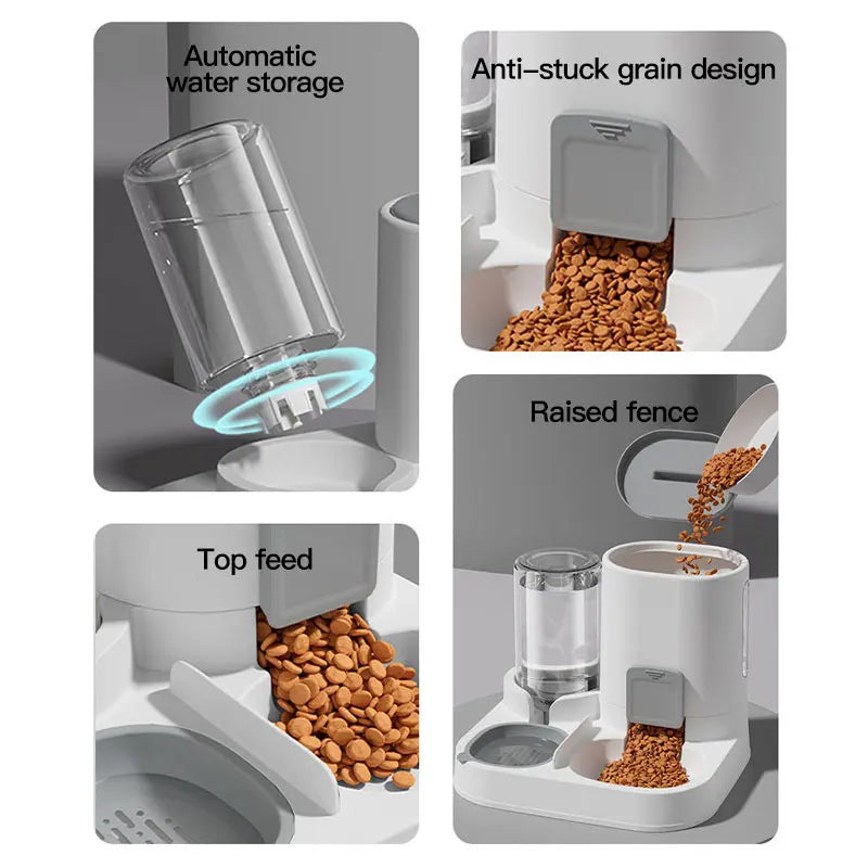 Large Capacity Automatic Gravity Pet Feeder & Water Dispenser