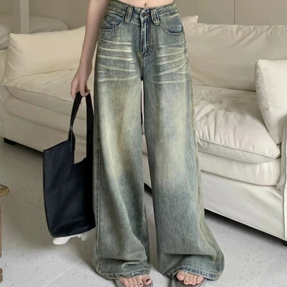 Wide Fit Casual High Waist Vintage Style Jeans