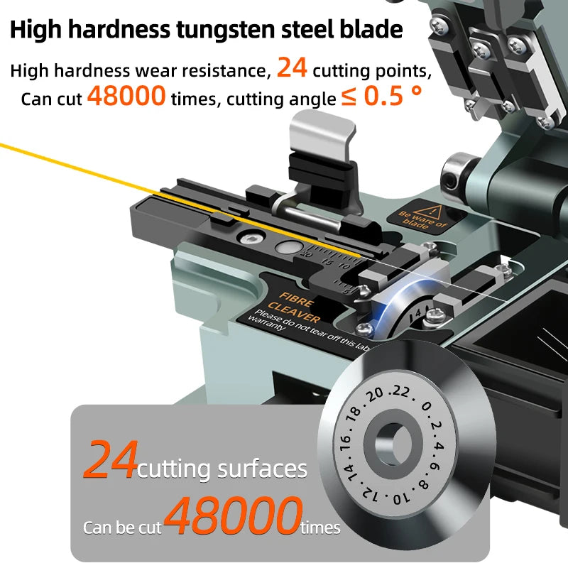 High Precision Fiber Optic Cleaver for SM/MM FTTH, FTTX, Telecom & Network Fiber Cable Cutting
