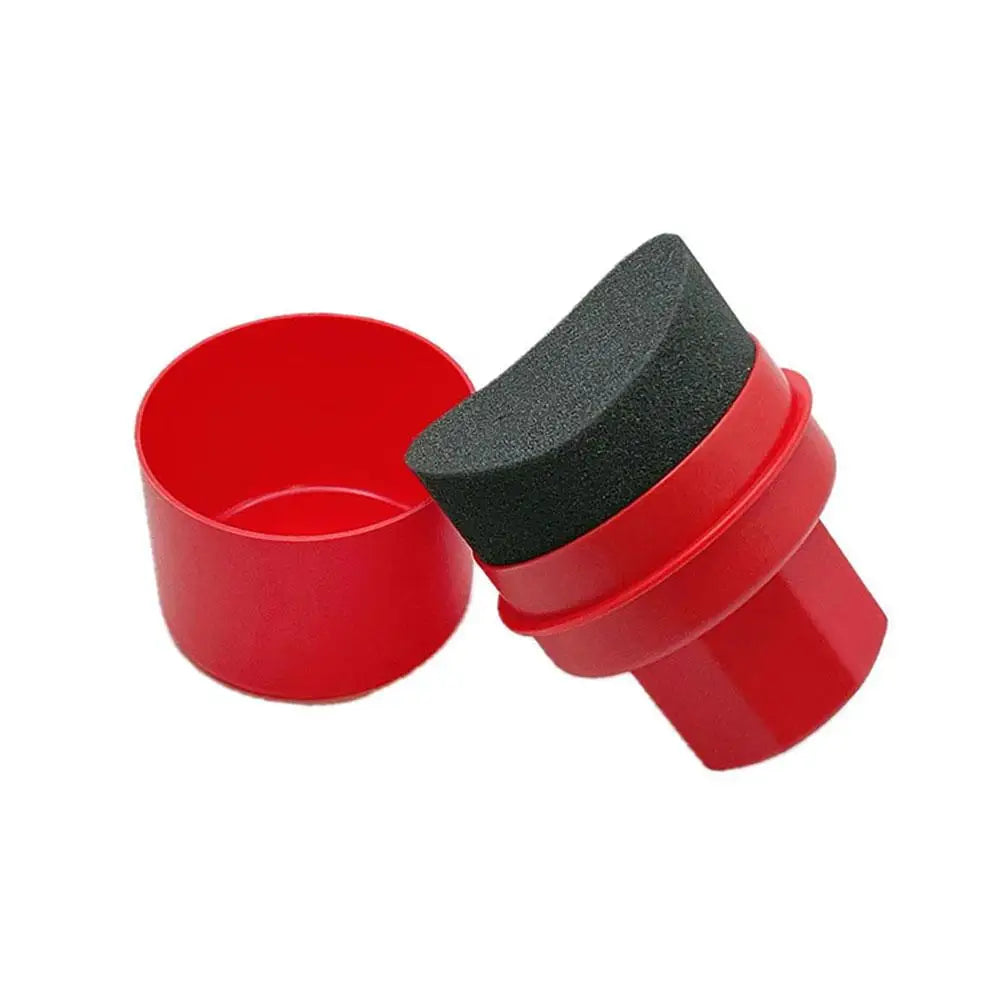 Curved Tire Wax Applicator Sponge with Lid for Tire Dressing & Detailing