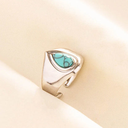 Bohemian Turquoise Gemstone Adjustable Ring for Women