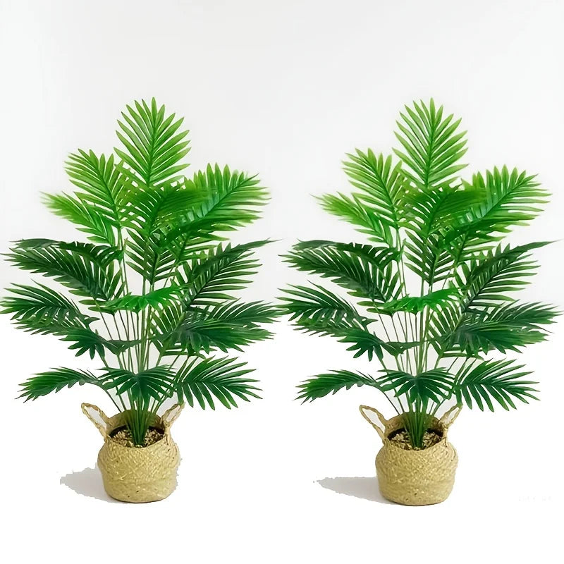 2-Piece Large Artificial Palm Trees for Indoor & Outdoor Decor