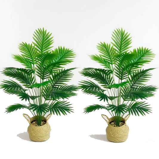 2-Piece Large Artificial Palm Trees for Indoor & Outdoor Decor