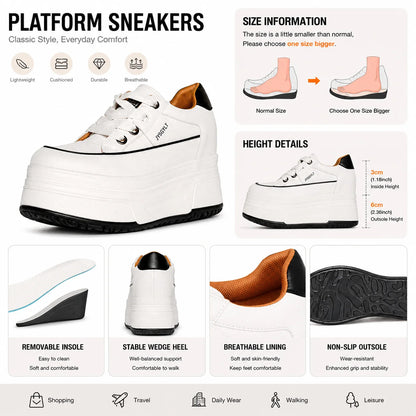 Premium Hidden Wedge Platform Sneakers