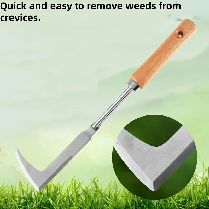Stainless Steel L-Shape Garden Weeding Tool