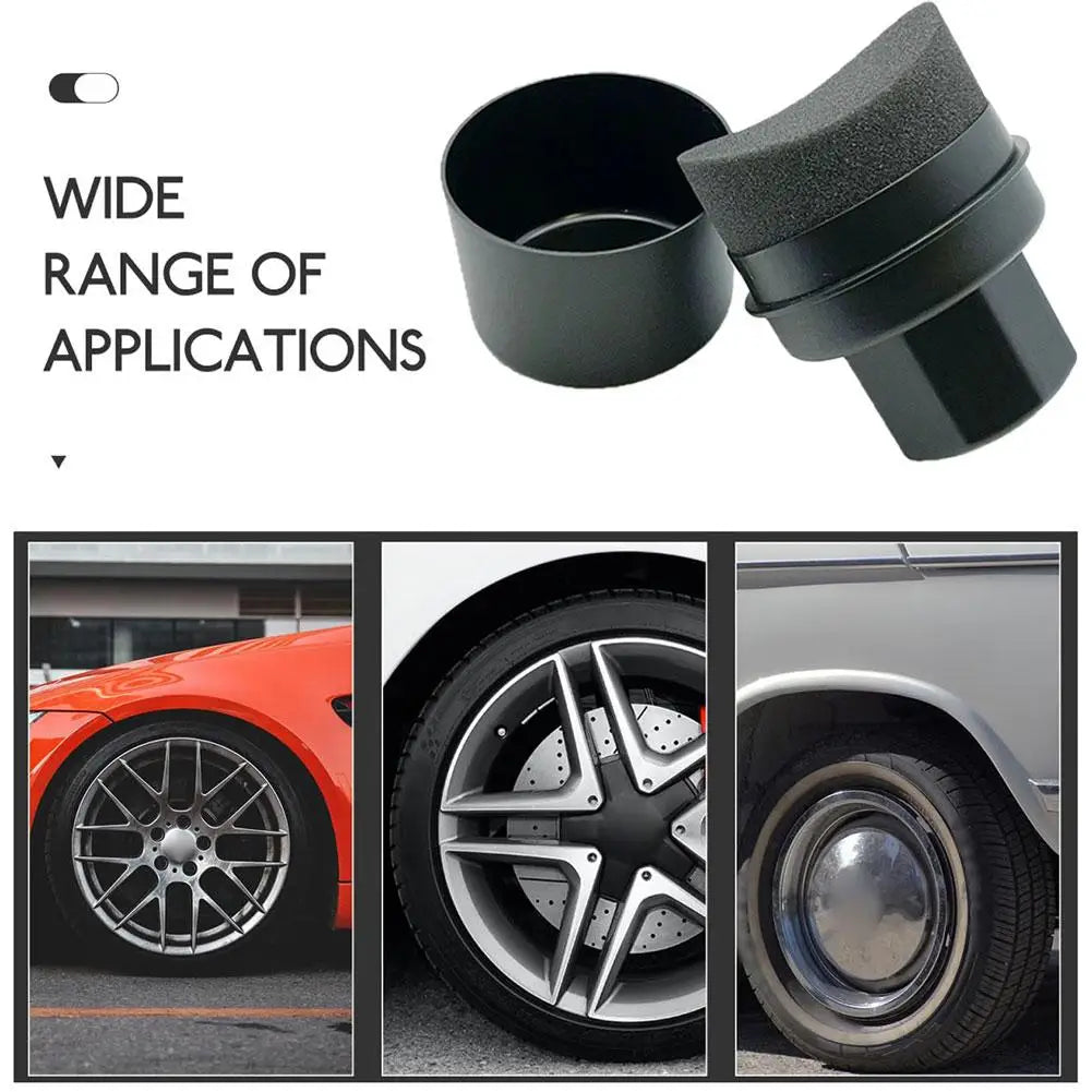 Curved Tire Wax Applicator Sponge with Lid for Tire Dressing & Detailing