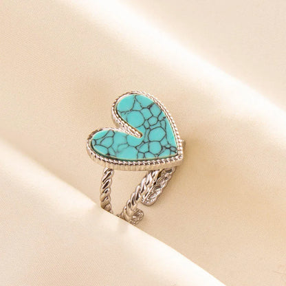 Bohemian Turquoise Gemstone Adjustable Ring for Women