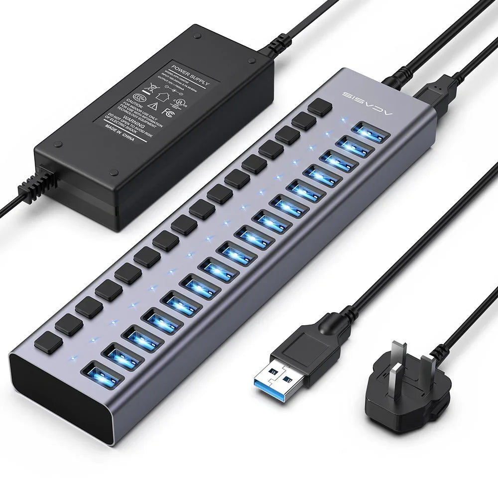 10Gbps Multi-Port USB Hub with Individual Switches