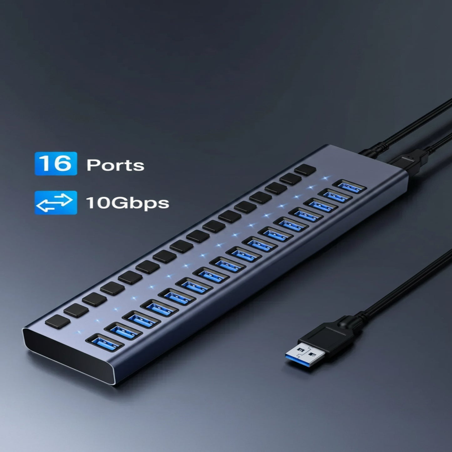 10Gbps Multi-Port USB Hub with Individual Switches