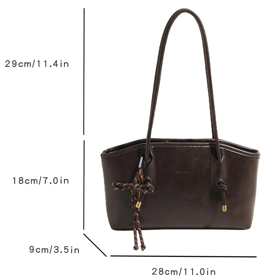 Winter PU Leather Shoulder Bags for Women Y2K Hot Female Crossbody Bag Lady Luxury Handbags and Purses Retro Tote Top-handle Bag