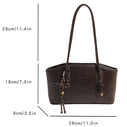Winter PU Leather Shoulder Bags for Women Y2K Hot Female Crossbody Bag Lady Luxury Handbags and Purses Retro Tote Top-handle Bag