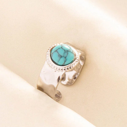 Bohemian Turquoise Gemstone Adjustable Ring for Women