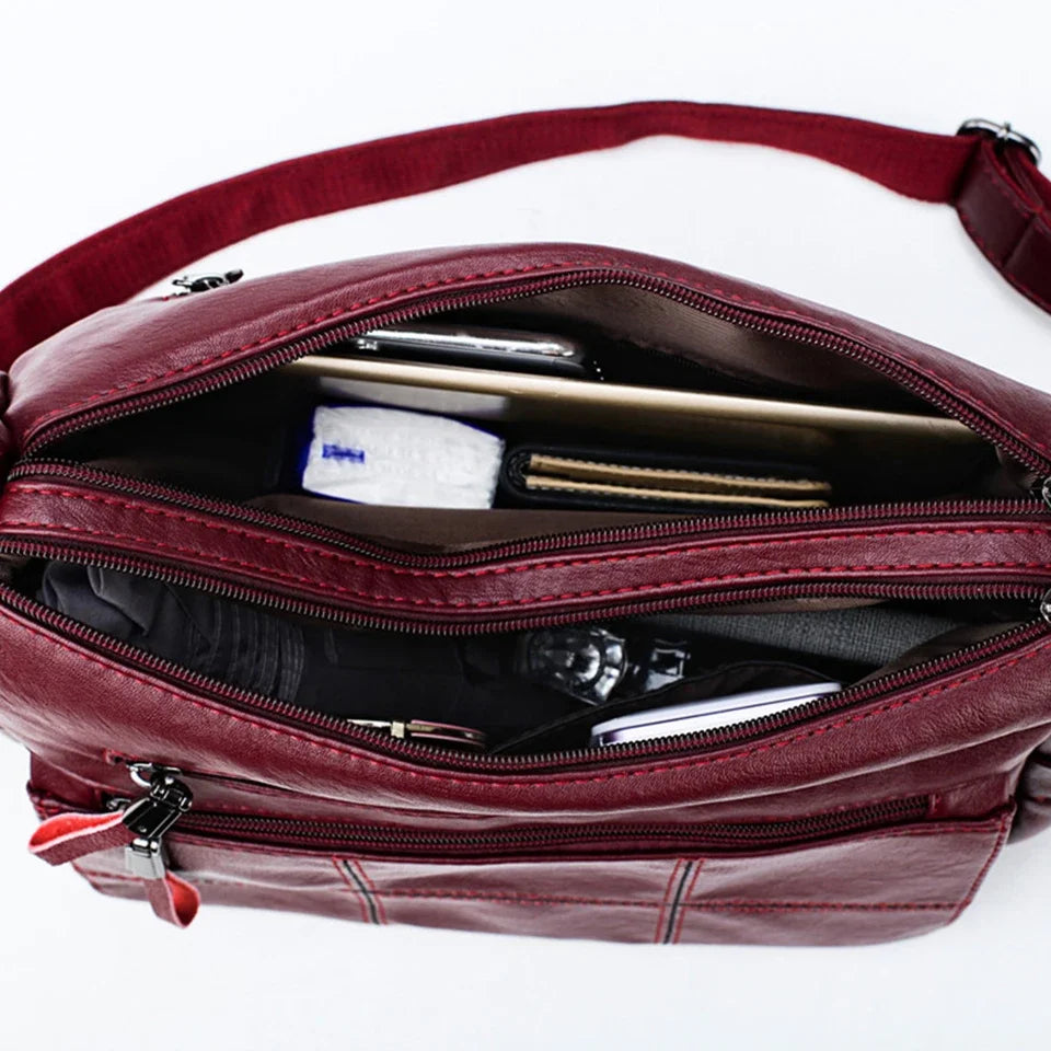 2 Layers Genuine Brand Leather Shoulder Messenger Luxury Handbags Women Bags Designer High Quality Crossbody Bags for Women Sac