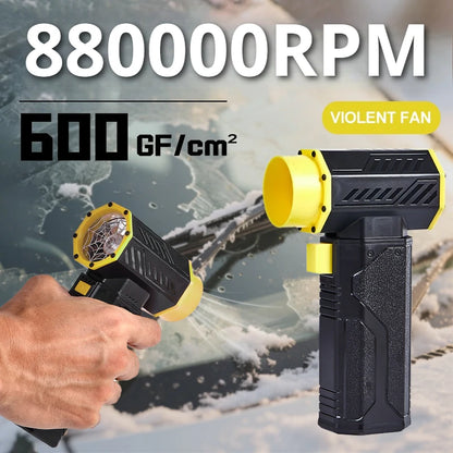 880000RPM Turbo Jet Blower with 10000mAh Battery, 70m/s Airflow for Car Drying, Dust Removal & Leaf Blowing