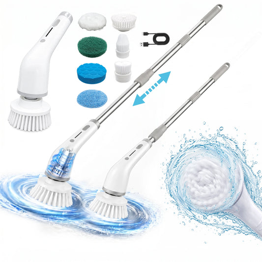 Cordless Electric Spin Scrubber with 8 Brush Heads