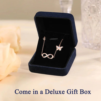 925 Sterling Silver Moissanite Anklet with Infinity, Heart & Butterfly Charms