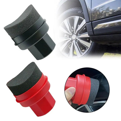 Curved Tire Wax Applicator Sponge with Lid for Tire Dressing & Detailing