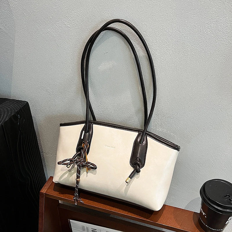 Winter PU Leather Shoulder Bags for Women Y2K Hot Female Crossbody Bag Lady Luxury Handbags and Purses Retro Tote Top-handle Bag