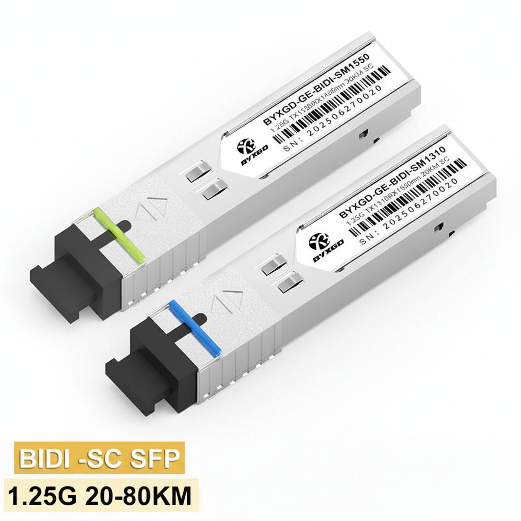 1.25G Single Mode SC BiDi SFP Fiber Optic Transceiver Module Pair for Gigabit Networks