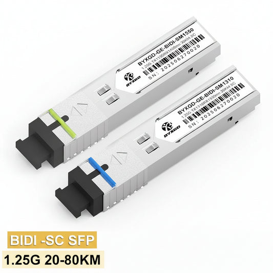 1.25G Single Mode SC BiDi SFP Fiber Optic Transceiver Module Pair for Gigabit Networks