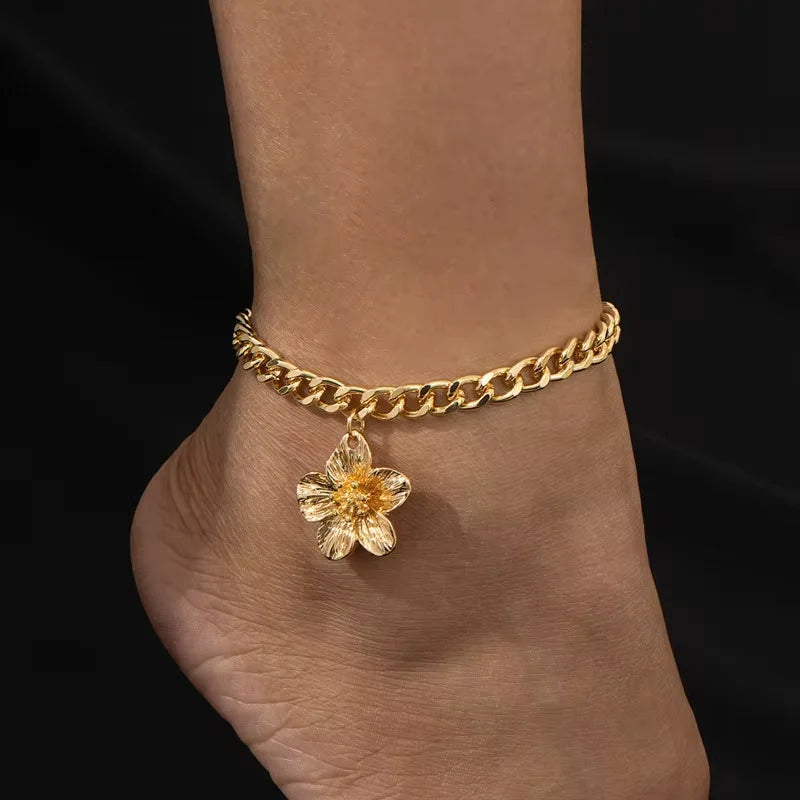 Bohemian Beach Chain Anklet with Adjustable Clasp for Women